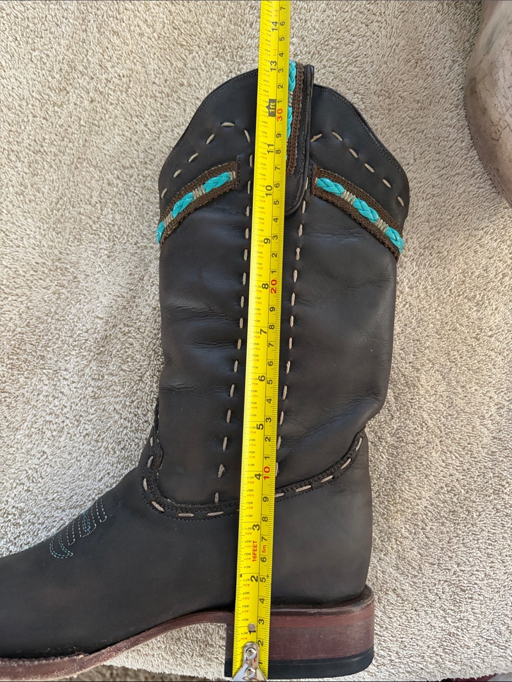 Tanner Mark Brown Leather Western Boots - Picture 11 of 16
